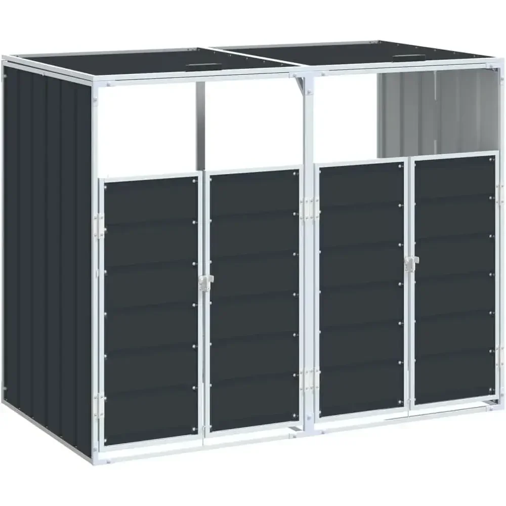 Double Wheelie Bin Storage - Ventilated Steel Outdoor Waste Organizer with Auto-Lid Feature
Double Wheelie Bin Storage - Ventilated Steel Outdoor Waste Organizer with Auto-Lid Feature