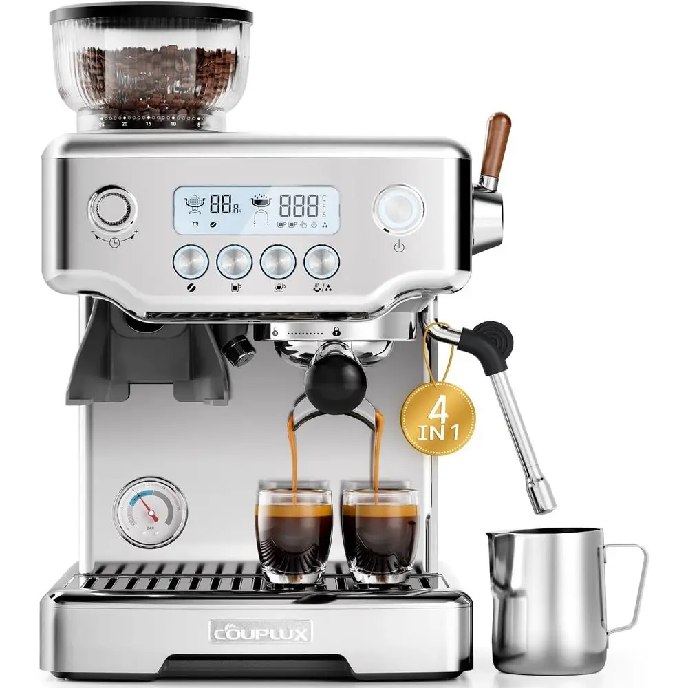 hine with Grinder, 5-Temperature (190~205℉) Proional hine 58MM with Powerul Milk rother 15 Bar Expro Coee hines or Americano puc
hine with Grinder, 5-Temperature (190~205℉) Proional hine 58MM with Powerul Milk rother 15 Bar Expro Coee hines or Americano puc