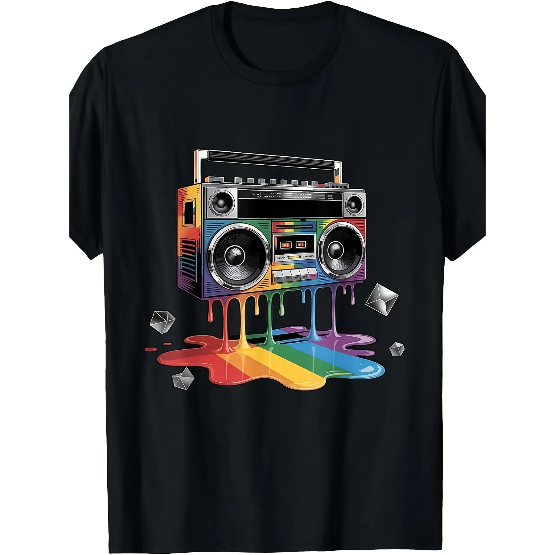 Rainbow Dripping Boombox Graphic Tee Pride Music Lover Streetwear Unisex Cotton T-Shirt
Rainbow Dripping Boombox Graphic Tee Pride Music Lover Streetwear Unisex Cotton T-Shirt