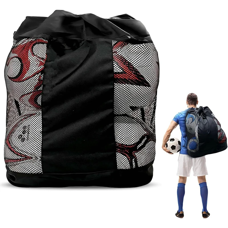 Large Capacity Nylon Mesh Sports Ball Sack Durable Storage Bag for Football Rugby Basketball & Hockey with Shoulder Strap
Large Capacity Nylon Mesh Sports Ball Sack Durable Storage Bag for Football Rugby Basketball & Hockey with Shoulder Strap