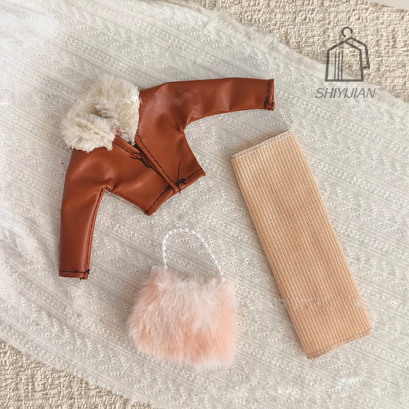 30cm Doll Dress-up Clothes Leather Jacket-dress-bag New Style Toy Accessories Gift Pretty Clothes For Your BB FR 1/6 Scale Dolls
30cm Doll Dress-up Clothes Leather Jacket-dress-bag New Style Toy Accessories Gift Pretty Clothes For Your BB FR 1/6 Scale Dolls