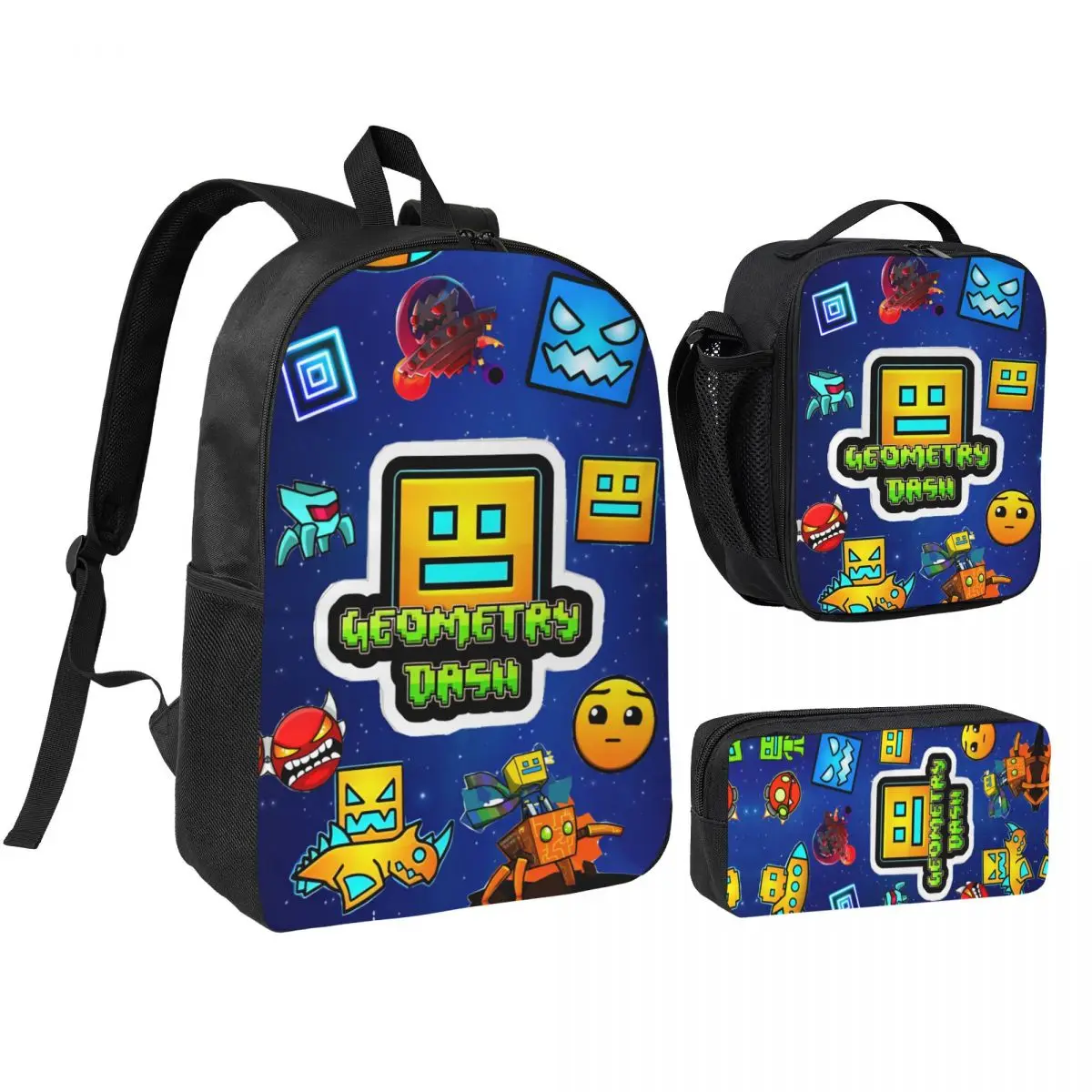 3pecs/set Geometry Dash Gaming Backpack for Student High School Daypack Lunch bag Pencil Case
3pecs/set Geometry Dash Gaming Backpack for Student High School Daypack Lunch bag Pencil Case