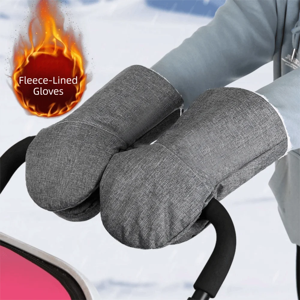 Warm Fleece Lined Winter Strollers Gloves Waterproof Nylon Exterior Thicken Pushchair Mittens Easy Wear Adjustable
Warm Fleece Lined Winter Strollers Gloves Waterproof Nylon Exterior Thicken Pushchair Mittens Easy Wear Adjustable