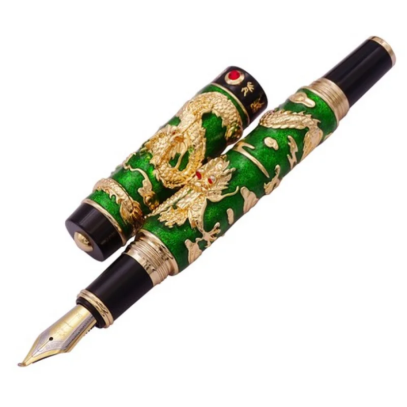 A+ Jinhao Double Dragon Fountain Pen Handmade Green Cloisonne Craft Gift Ink Pen
A+ Jinhao Double Dragon Fountain Pen Handmade Green Cloisonne Craft Gift Ink Pen