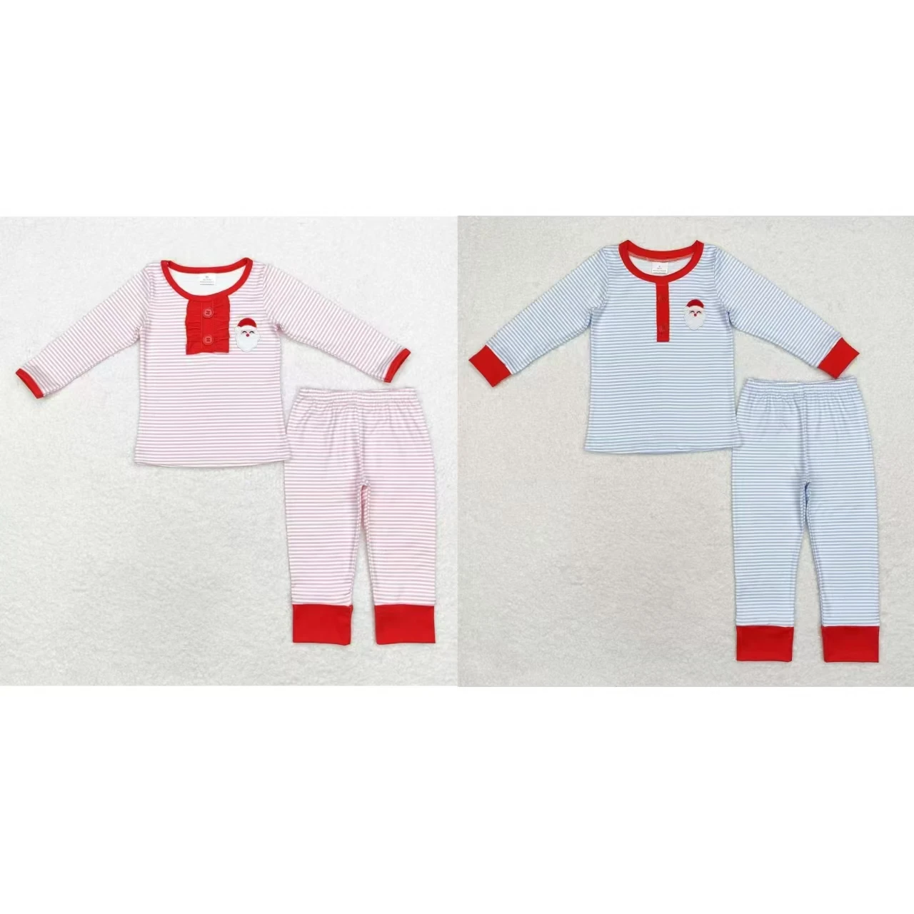 Wholesale Baby Boy Girl Long Sleeves Christmas Santa Stripes Shirt Pants Children Outfit Pajamas Toddler Kids Embroidery Set
Wholesale Baby Boy Girl Long Sleeves Christmas Santa Stripes Shirt Pants Children Outfit Pajamas Toddler Kids Embroidery Set