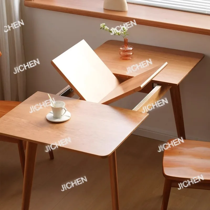 All solid wood dining table household small apartment dining table folding retractable cherry wood log wind dining table and cha
All solid wood dining table household small apartment dining table folding retractable cherry wood log wind dining table and cha