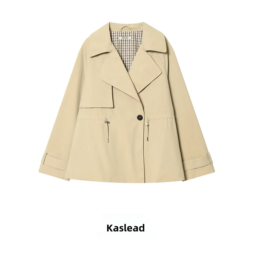 KASLEAD Fashionable Short Coat Adjustable Waist Loose Women's Jacket Stylish Spring Autumn Polyester Fiber Button Closure
KASLEAD Fashionable Short Coat Adjustable Waist Loose Women's Jacket Stylish Spring Autumn Polyester Fiber Button Closure