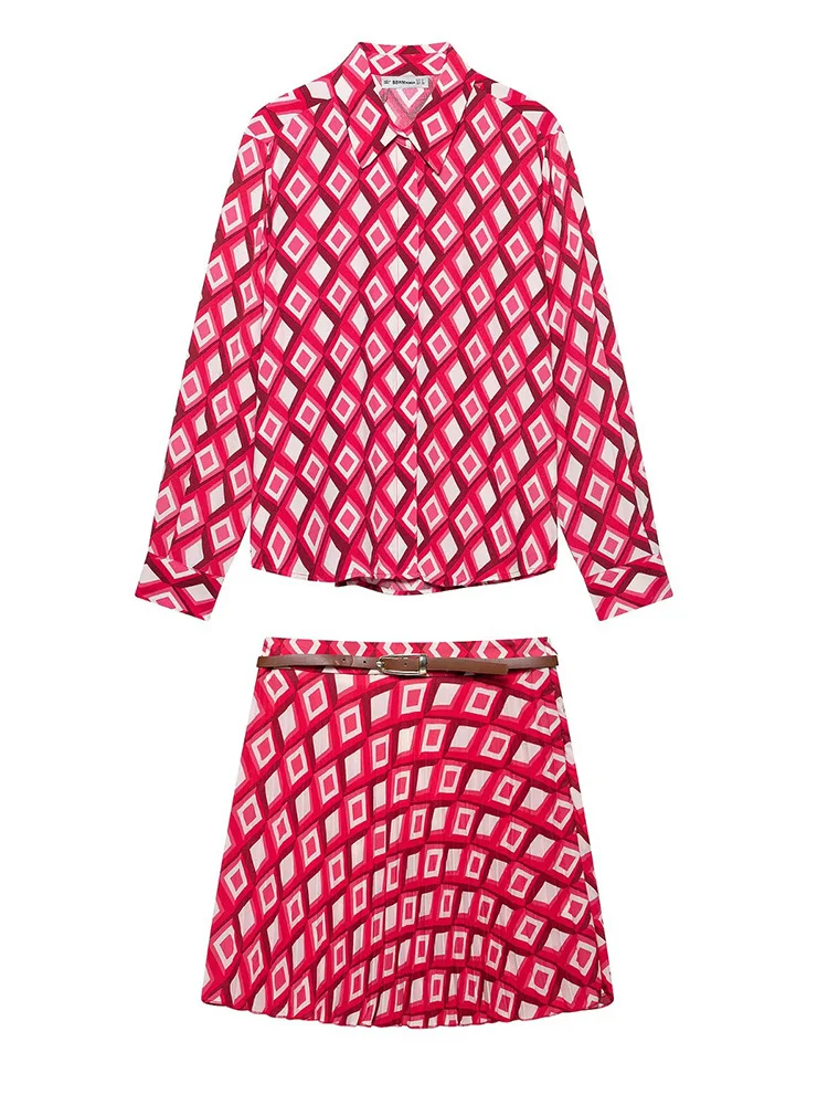 SIYANG Women Fashion 2 Piece Sets Printed Single Breasted Blouse & Vintage Side Zipper Mini Skirt Female Chic Lady Skirts Set
SIYANG Women Fashion 2 Piece Sets Printed Single Breasted Blouse & Vintage Side Zipper Mini Skirt Female Chic Lady Skirts Set