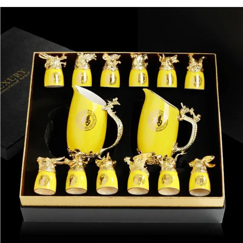 12 Chinese Zodiac Signs, Wine Glass Set, Gold, Ceramic Cup, Spirit Dispenser, Shot Glasses,Family Bar,Gift Box
12 Chinese Zodiac Signs, Wine Glass Set, Gold, Ceramic Cup, Spirit Dispenser, Shot Glasses,Family Bar,Gift Box
