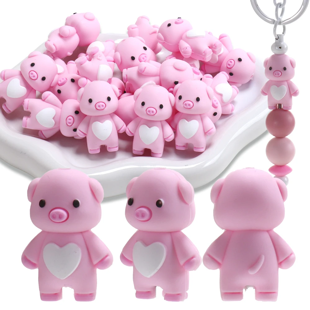 5pcs Litter Pink Pig Silicone Focal Beads For DIY Jewelry Making Pens Keychains Bracelets Necklaces Fun Party Favors Craft Gifts
5pcs Litter Pink Pig Silicone Focal Beads For DIY Jewelry Making Pens Keychains Bracelets Necklaces Fun Party Favors Craft Gifts