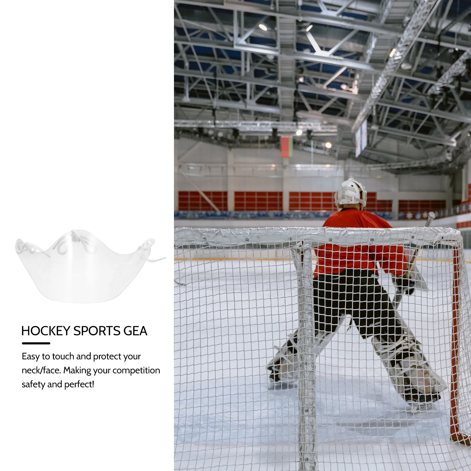 Ice Hockey Goalkeeper Protective Masks PC Material Semicircle Style Comfortable Neck Face Safety Sports Gear Equipment
Ice Hockey Goalkeeper Protective Masks PC Material Semicircle Style Comfortable Neck Face Safety Sports Gear Equipment