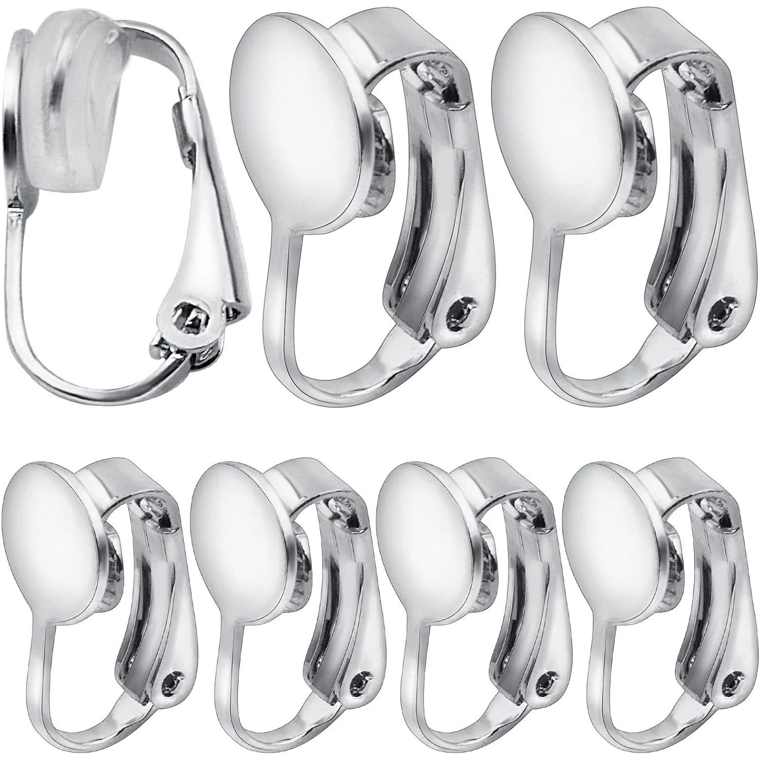 20pcs Silver Clip-on Earring Converters D-Shaped Brass French Earring Clips Components with 20pcs Comfort Earring Pads
20pcs Silver Clip-on Earring Converters D-Shaped Brass French Earring Clips Components with 20pcs Comfort Earring Pads