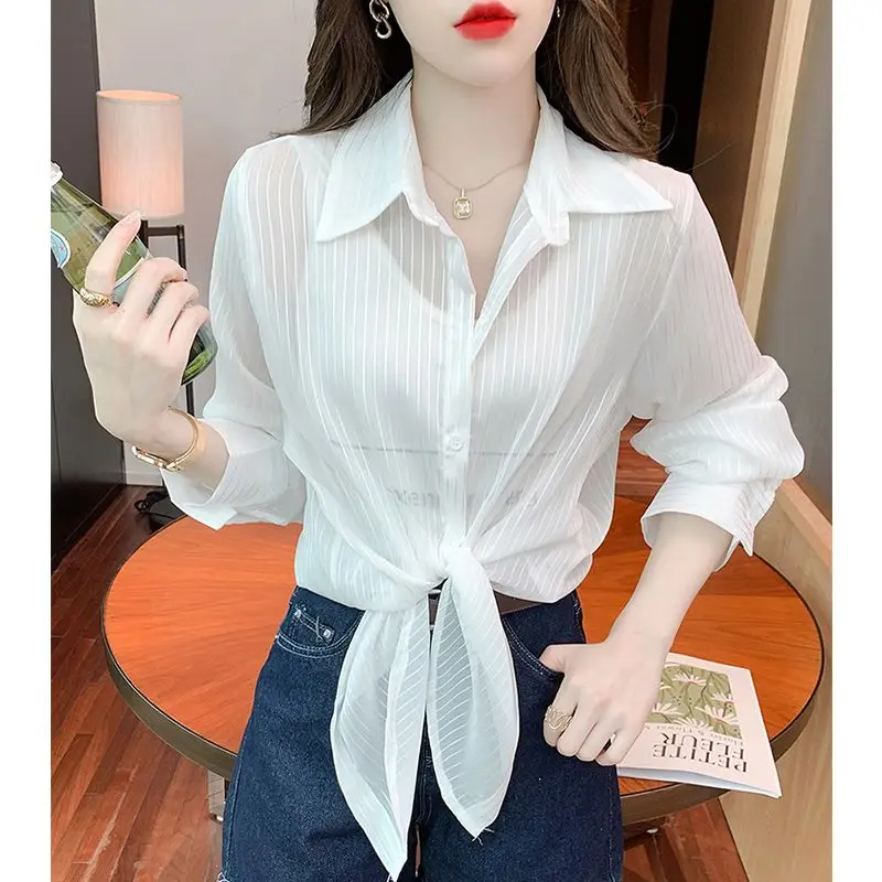 Summer New Design Sense Small Brand Striped Casual Versatile Ice Silk Sun Protection Shirt Top Women's
Summer New Design Sense Small Brand Striped Casual Versatile Ice Silk Sun Protection Shirt Top Women's