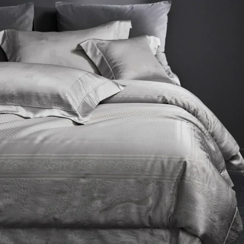 French exquisite jacquard 140 long-staple cotton four-piece set delicate skin-friendly quilt cover pure cotton housewarming gift
French exquisite jacquard 140 long-staple cotton four-piece set delicate skin-friendly quilt cover pure cotton housewarming gift
