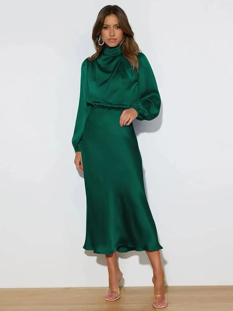 Spring Summer New High-End Satin Long Sleeved Women's Ladylike Elegant Evening Dress Party Clothes Celebrity Dresses
Spring Summer New High-End Satin Long Sleeved Women's Ladylike Elegant Evening Dress Party Clothes Celebrity Dresses