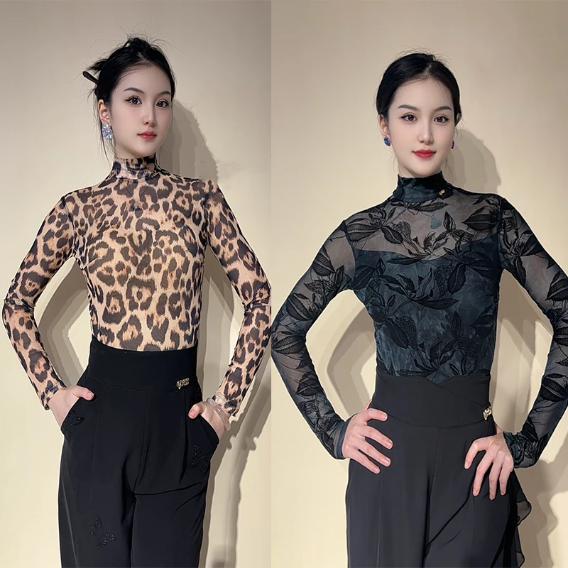2025 Latin Dance Clothes Women Ballroom Dance Mesh Tops High Collar Leotards Adult Rumba Samba Dance Practice Dance Wear BL15768
2025 Latin Dance Clothes Women Ballroom Dance Mesh Tops High Collar Leotards Adult Rumba Samba Dance Practice Dance Wear BL15768