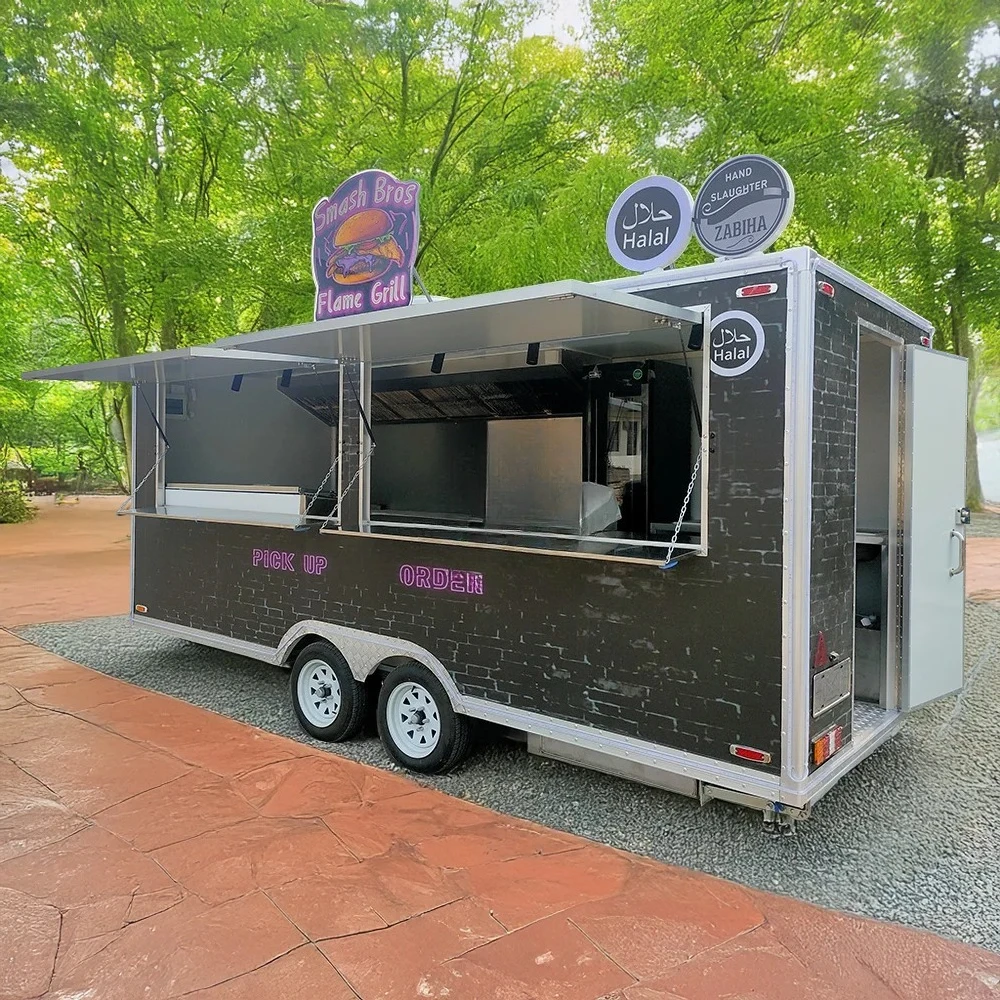 Custom 16 Ft Pizza Concession Trailer Fast Food Mobile Kitchen Toilets for Sale Food Trailer With Full Kitchen Equipments
Custom 16 Ft Pizza Concession Trailer Fast Food Mobile Kitchen Toilets for Sale Food Trailer With Full Kitchen Equipments