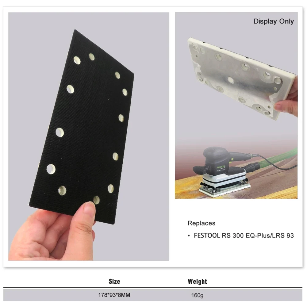 178*93mm 12 Holes Square Backing Pad Hook & Loop Sanding Pads For RS300 EQ-Plus/LRS 93 Sander Power Polisher Tools
178*93mm 12 Holes Square Backing Pad Hook & Loop Sanding Pads For RS300 EQ-Plus/LRS 93 Sander Power Polisher Tools