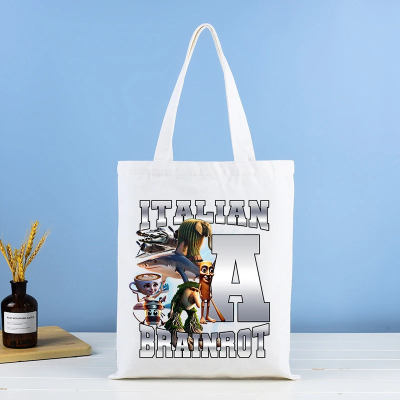 Italian Brainrot Canvas Bag Pure Cotton Large Capacity Tote Bag Cartoon Anime Pattern Shoulder Bag Children's Birthday Gift
Italian Brainrot Canvas Bag Pure Cotton Large Capacity Tote Bag Cartoon Anime Pattern Shoulder Bag Children's Birthday Gift