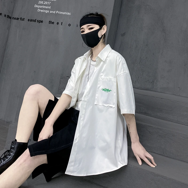 M-Home Trendy Brand BF Sle Лето 2025 Женская свободная белая повседневная рубашка с коротким рукавом и воротником на пуговицах, верхняя одежда
M-Home Trendy Brand BF Sle Лето 2025 Женская свободная белая повседневная рубашка с коротким рукавом и воротником на пуговицах, верхняя одежда