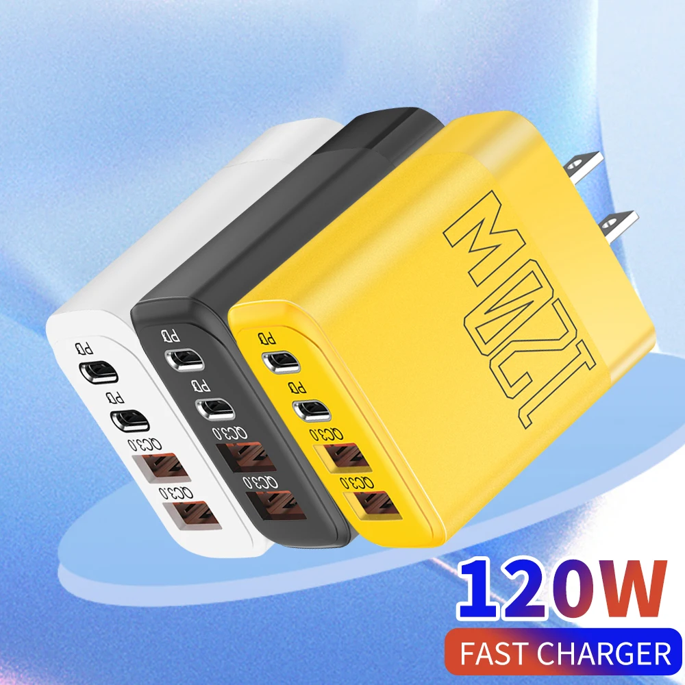 PD 120W Fast Charger 4 Ports PD Quick Charging USB 3.0 Type C EU US Plug Charger For Xiaomi iPhone 16 15 14 Pro Max US/EU PLUG
PD 120W Fast Charger 4 Ports PD Quick Charging USB 3.0 Type C EU US Plug Charger For Xiaomi iPhone 16 15 14 Pro Max US/EU PLUG