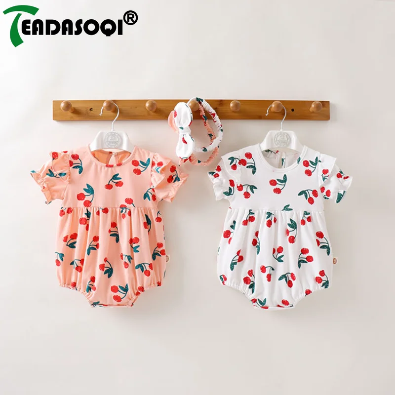 Newborn Baby Girls Bodysuits Set 2024 Summer Short Sleeve Prints Cotton Jumpsuits With Hat Infant Kids Toddler Clothing 0-2Y
Newborn Baby Girls Bodysuits Set 2024 Summer Short Sleeve Prints Cotton Jumpsuits With Hat Infant Kids Toddler Clothing 0-2Y