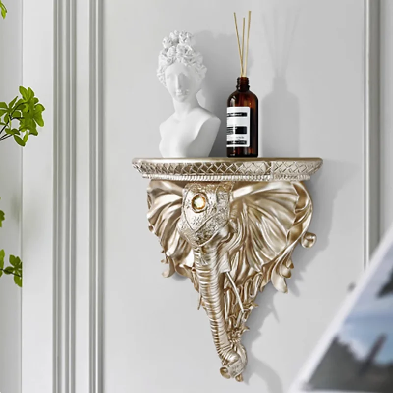 European 3D Elephant Head Resin Wall Storage Rack Accessories Home Room Wall Shelf Decoration Items Office Wall Holder Ornaments
European 3D Elephant Head Resin Wall Storage Rack Accessories Home Room Wall Shelf Decoration Items Office Wall Holder Ornaments
