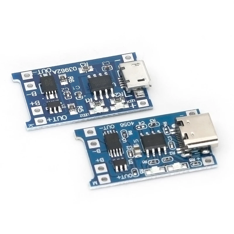 5V 1A Micro/Type-c 18650 TP4056 Lithium Battery Charger Module Charging Board With Protection Dual Functions Li-ion
5V 1A Micro/Type-c 18650 TP4056 Lithium Battery Charger Module Charging Board With Protection Dual Functions Li-ion