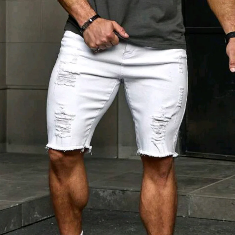 Distressed Jeans With Unique Design, Multiple Holes, Handmade Frayed Shorts Men
Distressed Jeans With Unique Design, Multiple Holes, Handmade Frayed Shorts Men