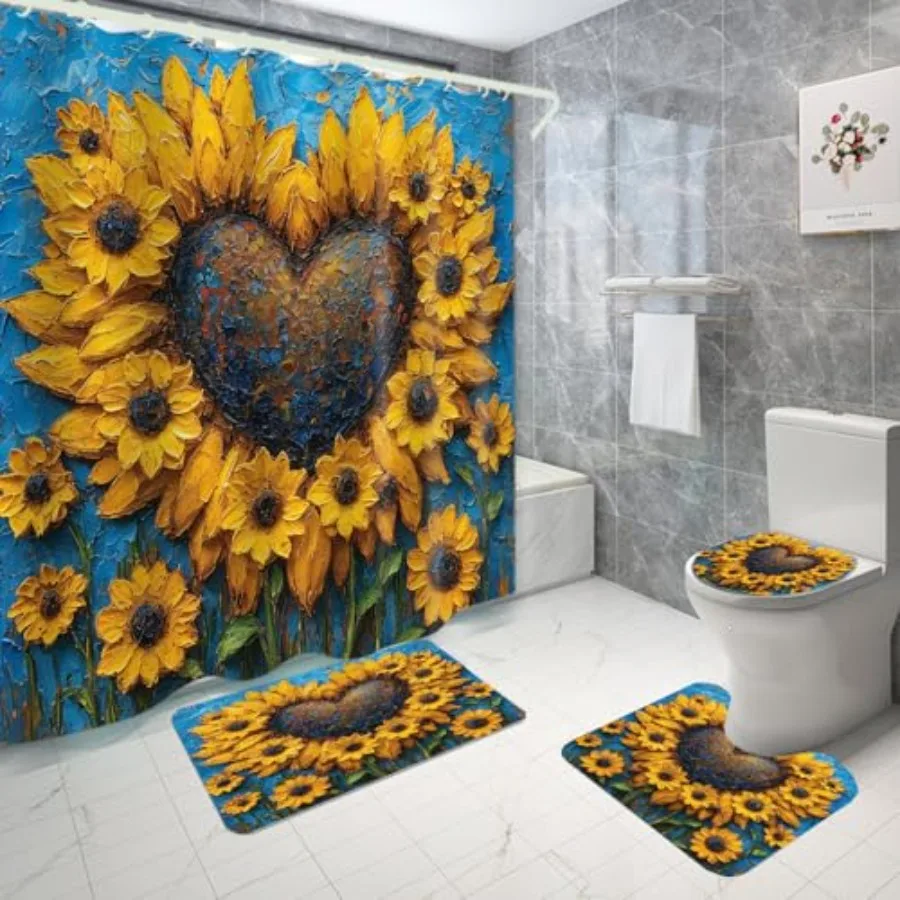 Shower Curtain and Bathroom Carpet Non-Slip Toilet Set Household Bathtub Waterproof Shower Curtain 3D Printed Durable Polyester
Shower Curtain and Bathroom Carpet Non-Slip Toilet Set Household Bathtub Waterproof Shower Curtain 3D Printed Durable Polyester