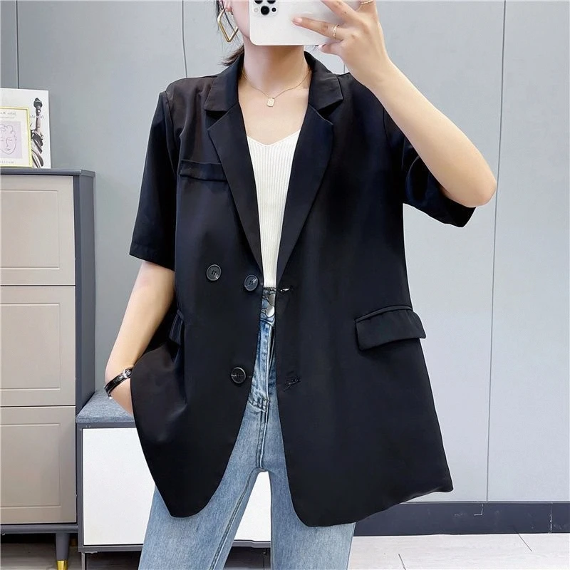 Women'S Blazer Coat Overcoat Female Sleeved Ins Breathable Creativity Color-Block Graffiti Two-Color Weave Causal Embroidered 
Women'S Blazer Coat Overcoat Female Sleeved Ins Breathable Creativity Color-Block Graffiti Two-Color Weave Causal Embroidered