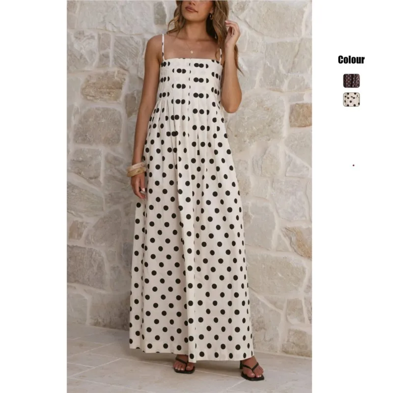 Fashion Casual Strap Dress Polka Dot Sweet Print Loose Elegant High Waist Polyester Sleeveless Maxi Dress For Women Daily Wear
Fashion Casual Strap Dress Polka Dot Sweet Print Loose Elegant High Waist Polyester Sleeveless Maxi Dress For Women Daily Wear
