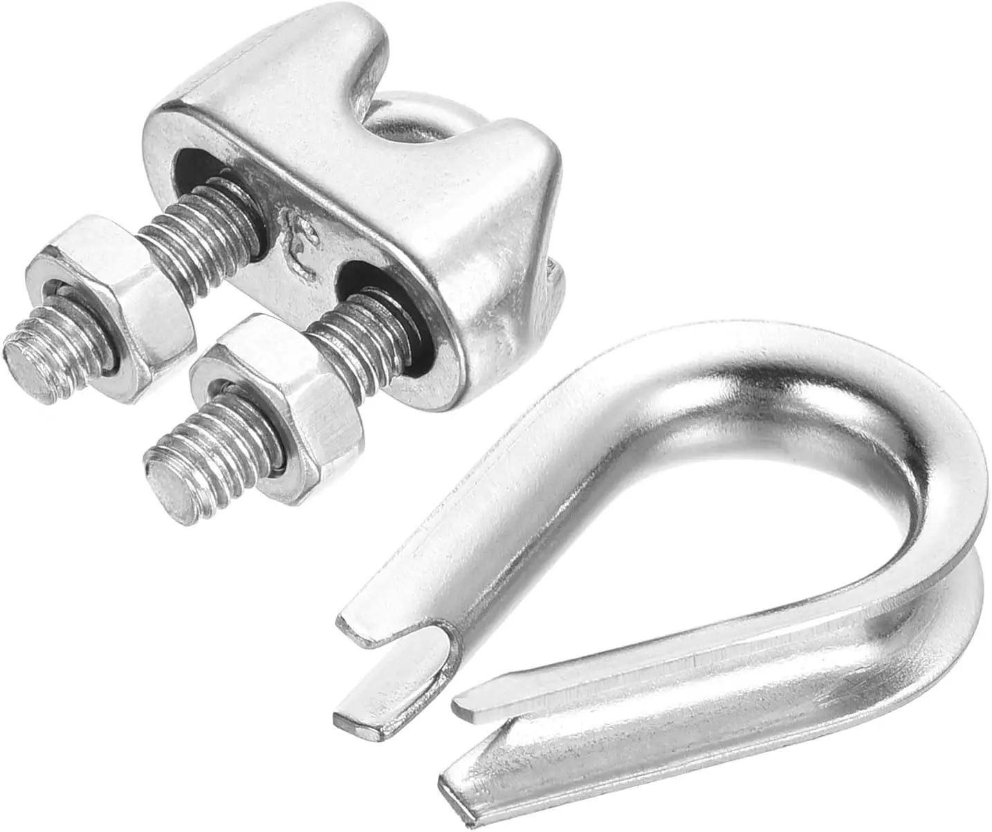 Heavy Duty U-Type Clamp Set with Wire Clips and Thimble for Steel Wire Ropes M2-M3-M4-M5-M6-M8-M10
Heavy Duty U-Type Clamp Set with Wire Clips and Thimble for Steel Wire Ropes M2-M3-M4-M5-M6-M8-M10