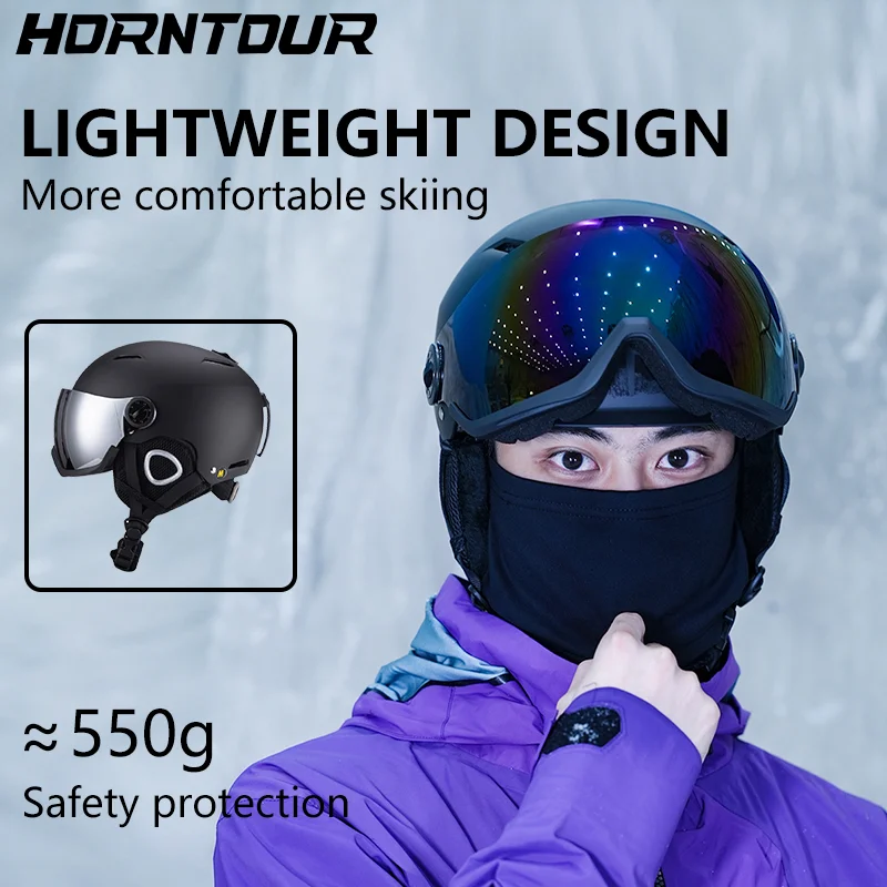 Профессиональный лыжный шлем Horntour, интегрированные лыжные очки, теплые очки для предотвращения столкновений для мужчин и женщин, спортивное лыжное защитное оборудование на открытом воздухе 
Профессиональный лыжный шлем Horntour, интегрированные лыжные очки, теплые очки для предотвращения столкновений для мужчин и женщин, спортивное лыжное защитное оборудование на открытом воздухе