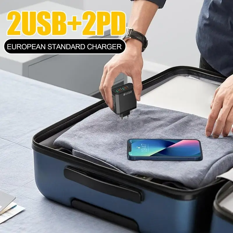 European Charger 2USB2PD EU Travel Adapter Multiple Interfaces 4 In 1 Fast Phone Charger QC3.0 For Backpacking Hotel Stays Study
European Charger 2USB2PD EU Travel Adapter Multiple Interfaces 4 In 1 Fast Phone Charger QC3.0 For Backpacking Hotel Stays Study