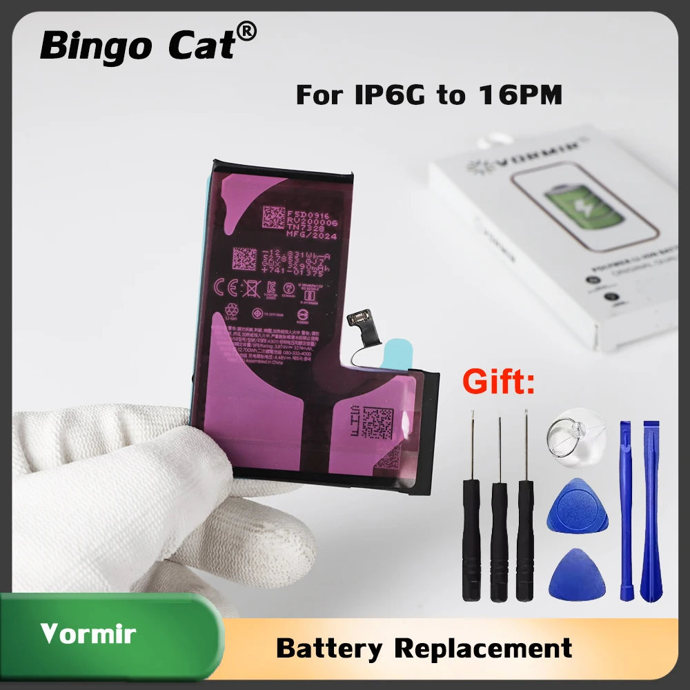 Vormir 5pc Battery Replacement For iPhone 16 15 14 13 Pro MAX 12 Mini 11 X XR XS 8 Plus SE SE2 SE3 Lithium Polymer Bateria Part
Vormir 5pc Battery Replacement For iPhone 16 15 14 13 Pro MAX 12 Mini 11 X XR XS 8 Plus SE SE2 SE3 Lithium Polymer Bateria Part