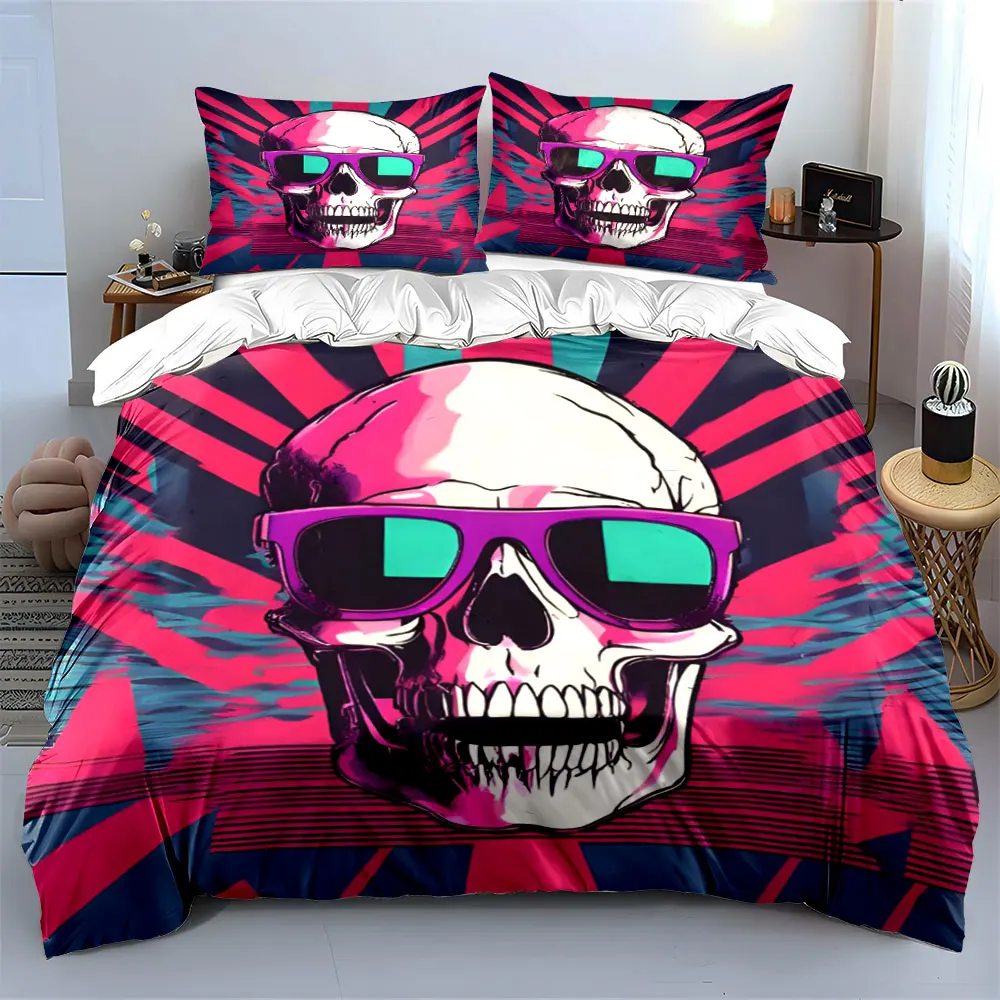 "Neon Skull Art Decor Set" Bedding Set with 1 Duvet Cover 2 Pillowcases Single Double King Queen, Gift
"Neon Skull Art Decor Set" Bedding Set with 1 Duvet Cover 2 Pillowcases Single Double King Queen, Gift