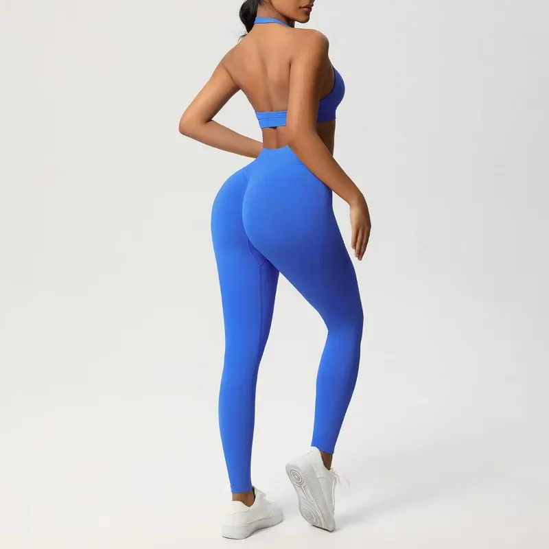Women's Seamless Yoga Set Solid Color Neck Hanging Beautiful Back Sports Bra Set Tight Fitting Hip Lifting Casual Fitness Set
Women's Seamless Yoga Set Solid Color Neck Hanging Beautiful Back Sports Bra Set Tight Fitting Hip Lifting Casual Fitness Set