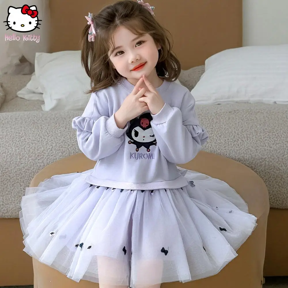 Sanrio Kuromi детское платье для девочек, весенне-осенние топы с длинными рукавами, юбка из пряжи, платье принцессы, повседневное милое модное платье с круглым вырезом с героями мультфильмов
Sanrio Kuromi детское платье для девочек, весенне-осенние топы с длинными рукавами, юбка из пряжи, платье принцессы, повседневное милое модное платье с круглым вырезом с героями мультфильмов