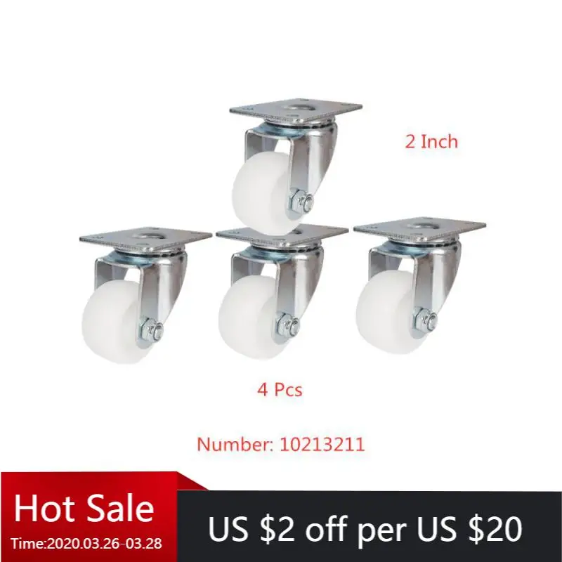 4 Packs Medium-sized 2-inch White Nylon Moving Wheel Mute Wear-resistant Cabinet Shelf Toolbox Cart Caster
4 Packs Medium-sized 2-inch White Nylon Moving Wheel Mute Wear-resistant Cabinet Shelf Toolbox Cart Caster