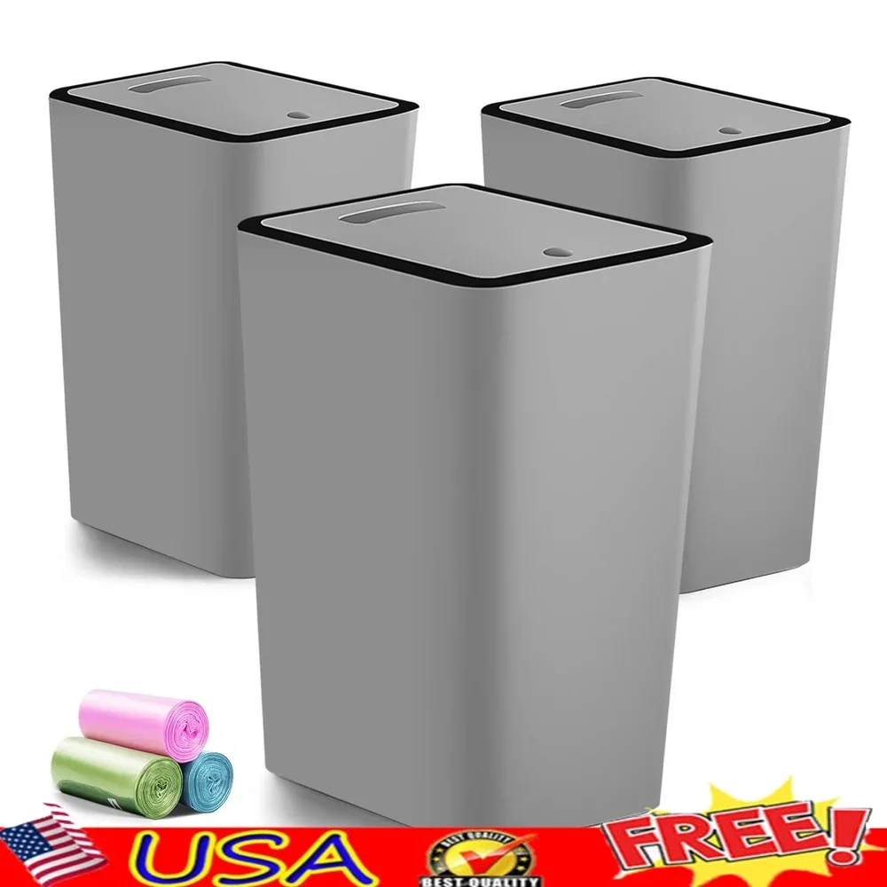 Small Trash Can 4 Gallon Press-Top Lidded Waste Basket Durable Plastic Trash Can Ideal Bathroom Kitchen Office 3 Pack
Small Trash Can 4 Gallon Press-Top Lidded Waste Basket Durable Plastic Trash Can Ideal Bathroom Kitchen Office 3 Pack