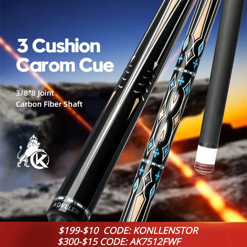 KONLLEN 3 Подушка Carom Cue Stick с стержнем из углеродного волокна 3*8/8 Шарнирный штифт 142 см для Inlay Libre Carom Cue
KONLLEN 3 Подушка Carom Cue Stick с стержнем из углеродного волокна 3*8/8 Шарнирный штифт 142 см для Inlay Libre Carom Cue