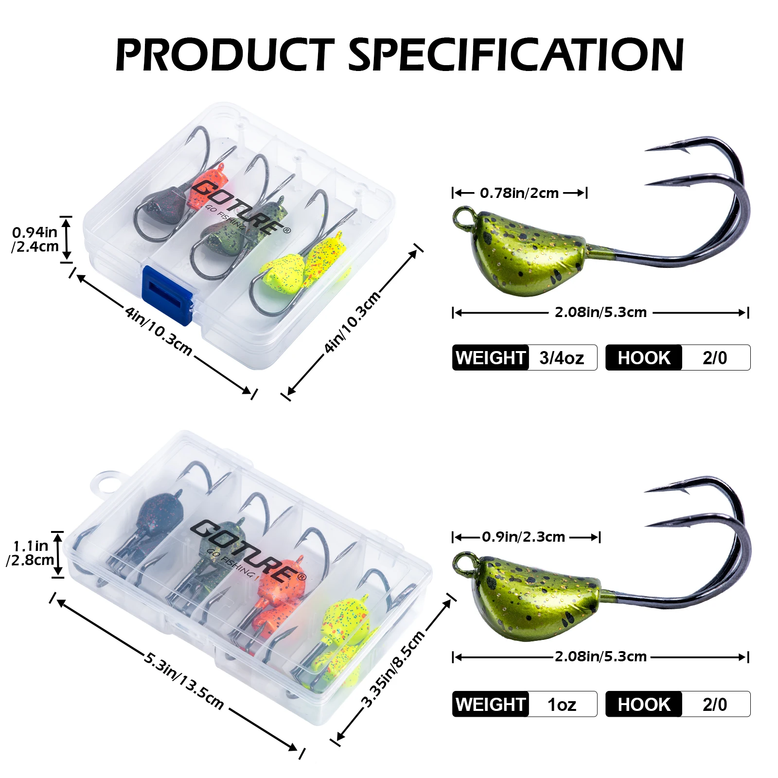 Goture Jig Head Hooks Set 21g 28g 5.3cm for Soft Worm Fishing Tackle High Carbon Steel Sea Fishing Head Hook Lure Tackle
Goture Jig Head Hooks Set 21g 28g 5.3cm for Soft Worm Fishing Tackle High Carbon Steel Sea Fishing Head Hook Lure Tackle