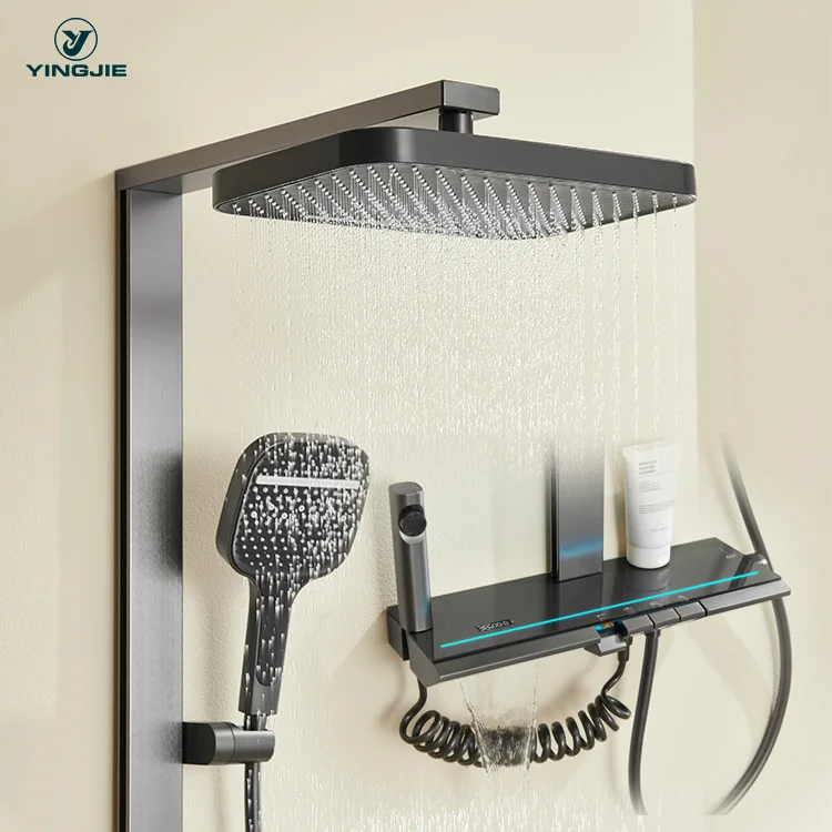 duchas led Digital Display thermostatic bathroom faucets rain shower set with head shower health faucet
duchas led Digital Display thermostatic bathroom faucets rain shower set with head shower health faucet