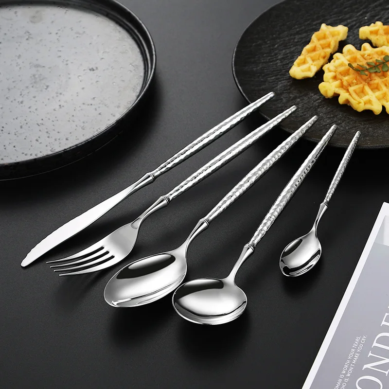 Ballet French 304 Stainless Steel Cutlery Sets Diamond Hammered Knife, fork and Spoon Steak Knife Dessret Fork Wedding Gift
Ballet French 304 Stainless Steel Cutlery Sets Diamond Hammered Knife, fork and Spoon Steak Knife Dessret Fork Wedding Gift