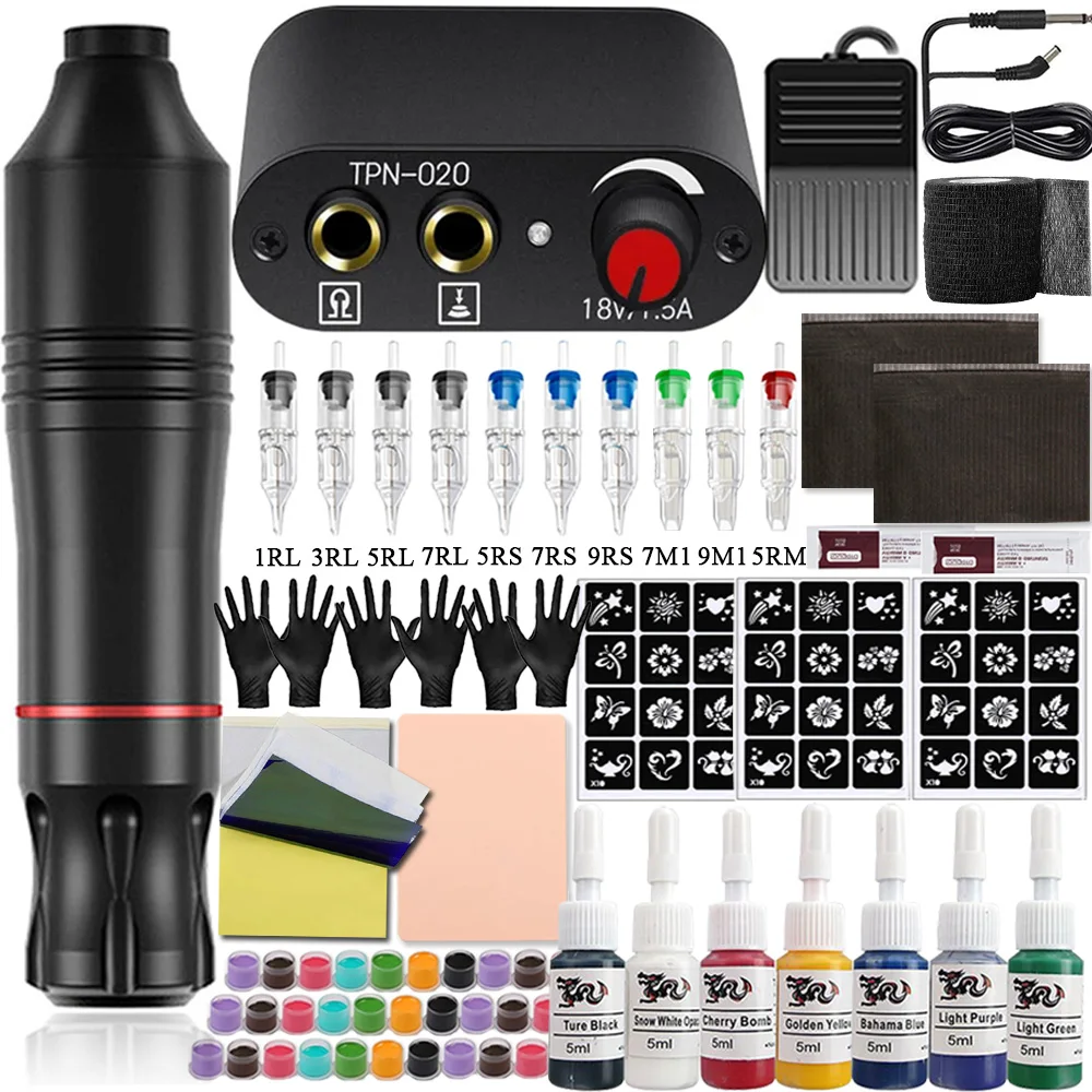 Professional Tattoo Machine Kit Rotary Tattoo Pen Kit with Cartridge Needles DC Interface Tattoo Gun for Tattoo Beginners Kits
Professional Tattoo Machine Kit Rotary Tattoo Pen Kit with Cartridge Needles DC Interface Tattoo Gun for Tattoo Beginners Kits