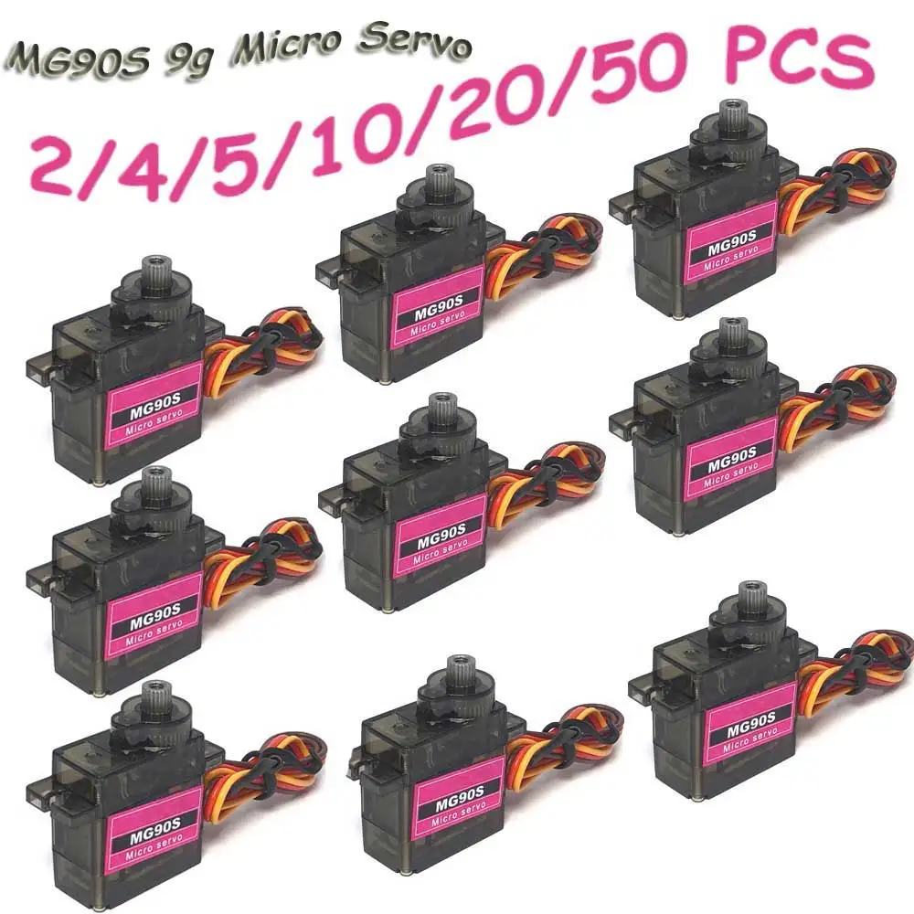2-50Pcs MG90S 9g Micro Servo Metal Gear 180°/360° for RC Helicopter Plane RC Boat RC Car Trex 450 RC Robot Arm RC Upgraded Parts
2-50Pcs MG90S 9g Micro Servo Metal Gear 180°/360° for RC Helicopter Plane RC Boat RC Car Trex 450 RC Robot Arm RC Upgraded Parts