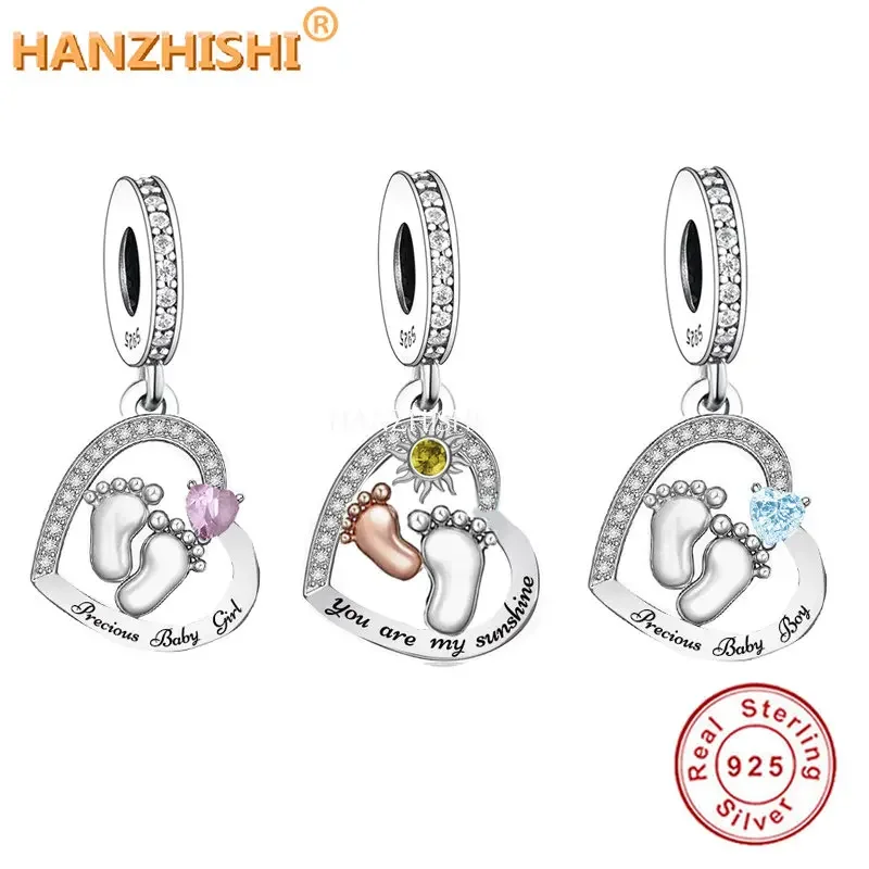 Authentic 925 Sterling Silver Baby Footprint Heart Dangle Charm Beads Fit Original Charm Bracelet Necklace DIY Jewelry Making
Authentic 925 Sterling Silver Baby Footprint Heart Dangle Charm Beads Fit Original Charm Bracelet Necklace DIY Jewelry Making