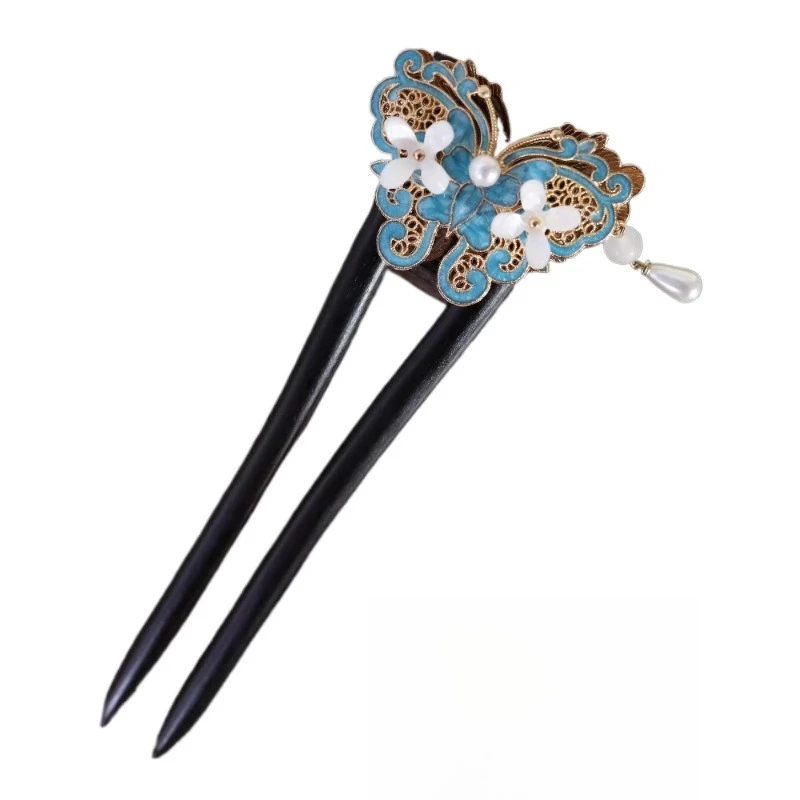 Butterfly handmade ebony hairpin ethnic style double-sided U-shaped wooden hairpin Hanfu cheongsam accessories
Butterfly handmade ebony hairpin ethnic style double-sided U-shaped wooden hairpin Hanfu cheongsam accessories