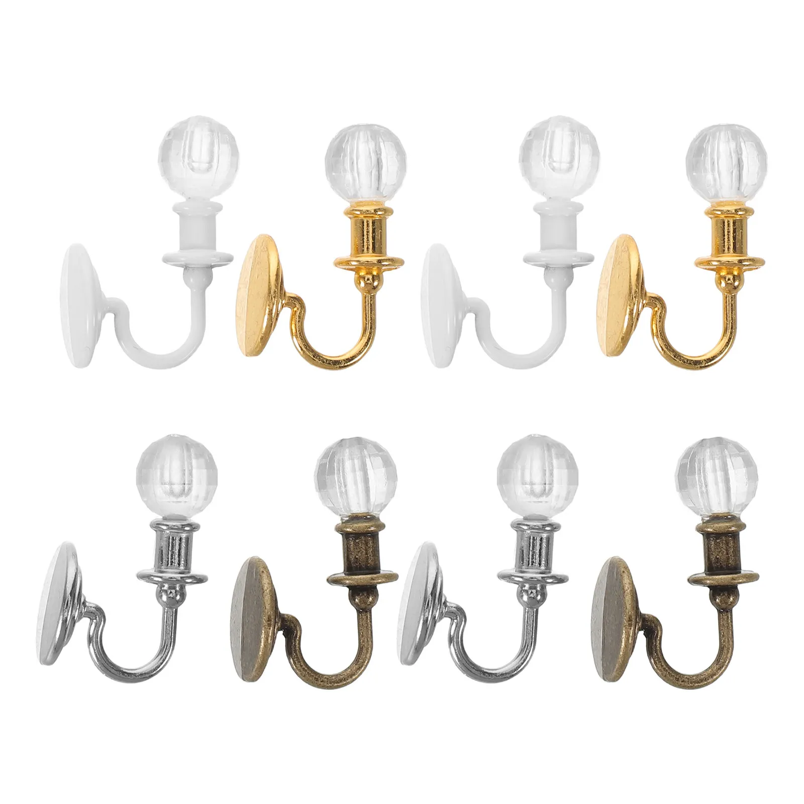 8Pcs Miniature Wall Lamps Crystal Sconce Lights Metal Simulation Mini House Decoration Miniature Scene Accessories
8Pcs Miniature Wall Lamps Crystal Sconce Lights Metal Simulation Mini House Decoration Miniature Scene Accessories